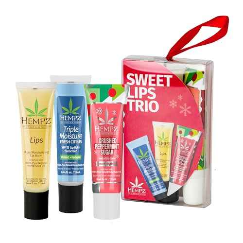 Hempz Sweet Lips Trio, 3 Lip Balms, Holiday Gift for Men or Women, Stocking Stuffer