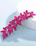 Hot Pink Rhinestone Hair Comb for Women – Wedding & Bridal