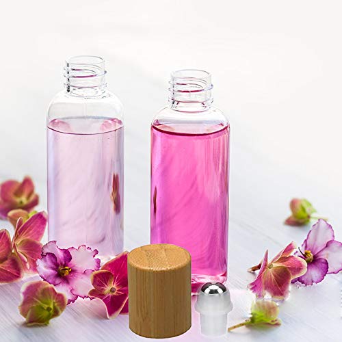 10ml Glass Roll On Bottles with Bamboo Lid – 12 Pack Essential Oil Bottles