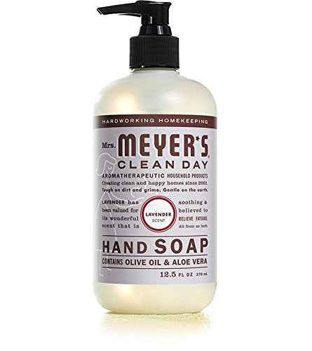 Mrs. MEYER'S CLEAN DAY Hand Soap Scent Variety Pack Includes 1 of Each, Rosemary + Basil + Geranium + Honeysuckle + Lavender + Lemon Verbena, (Count of 6)
