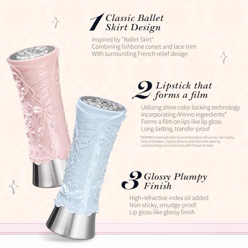 Flower Knows Swan Ballet Shine Solid Lip Gloss Stick-Moisturizing Tinted Lip Balm-Hydrating Lip Gloss in Balm-Long Lasting Lip Makeup for Girls&Women,Vegan & Cruelty-Free(B09 Midsummer Night)