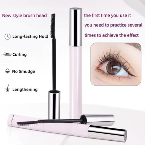 Waterproof Mascara with Comb Brush, Black Mascara, Natural Look, Long-Lasting Hold, Lengthening, Smudge-Proof, No Clumping