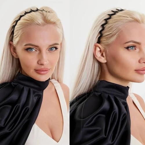 6Pcs Zigzag Headbands with Teeth - Matte Morandi Hair Comb