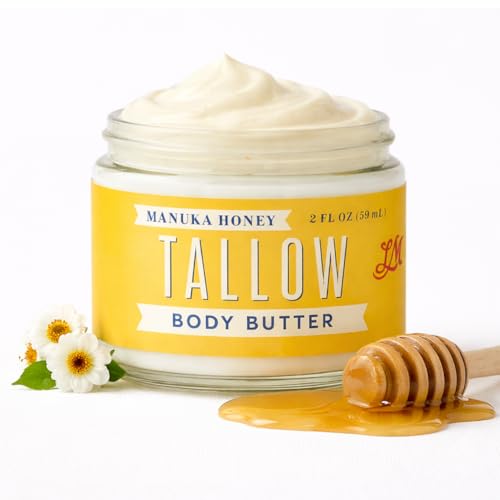 Manuka Honey + Rosehip Tallow 2oz Body Butter - Deeply Nourishing & Repairing Natural Skincare