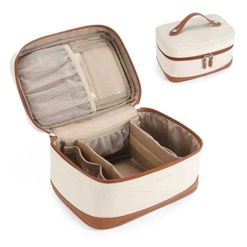 Telena Large Makeup Bag, Travel Toiletry Bag for Women, Vegan Leather Makeup Organizer Case Cosmetic Bag for Travel Essentials