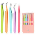 5-Piece Eyelash Extension Tweezers Set for Precision Lash Work