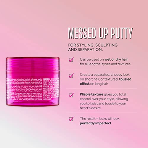 Lee Stafford Messed Up Hair Putty 50ml | Texturizing Styling Paste