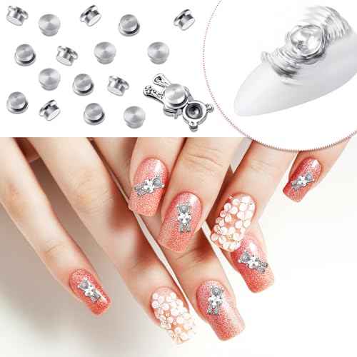 30 Pieces Spinning Nail Charms Nail Art Rotating Charm Bearing Art Tool Rings Jewelry Rotating Tools 3D for Women Girls Crafting Jewelry Accessories