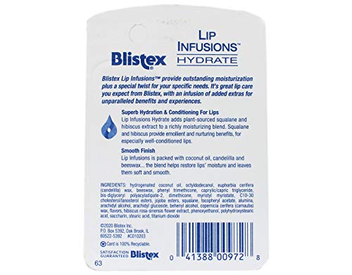 Blistex Lip Infusions Hydrate Lip Moisturizer 0.13 Ounce (3 Pack)