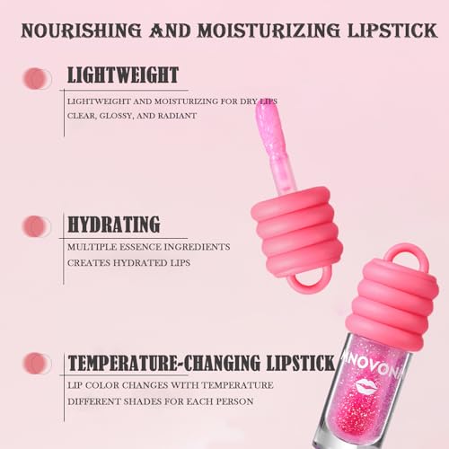 Dulele 3PCS Hydrating Lip Gloss Set with Keychain