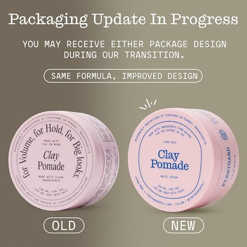 Firsthand Hair Clay Pomade – Matte Finish, Strong Hold, Water-Based
