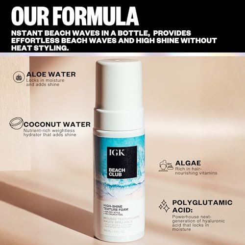IGK Beach Club High-Shine Texture Foam | Air-Dry Beach Waves