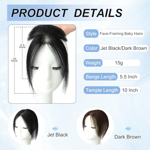Human Hair Clip-In Bangs Topper with 360° Coverage