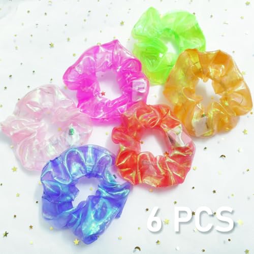 LED Light Up Hair Scrunchies 6 Pack - 3 Modes Glow