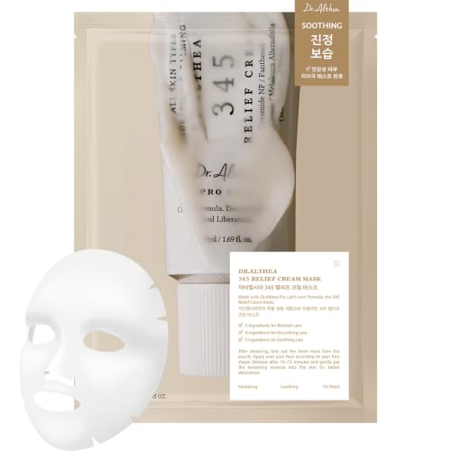 Dr.Althea 345 Relief Cream Mask Pack of 4 - Korean Vegan Skin Care for Blemish & Hydration
