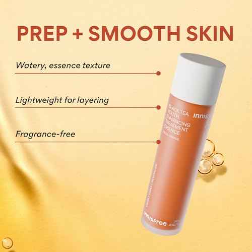 innisfree Black Tea Youth Essence, Korean Anti-Aging Treatment with Niacinamide for Radiance, Firm Skin, Hydration, and Barrier Support