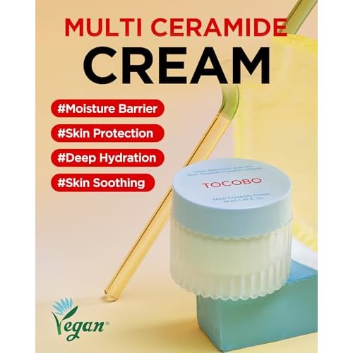 TOCOBO] Multi Ceramide Cream 1.7 Fl oz / 50ml | Moisture cream, Ceramide moisturizer, Korean Skin Care, Natural Ingredients, Sensitive Skin | Cruelty Free, Korean Vegan Cream, mother's day gift