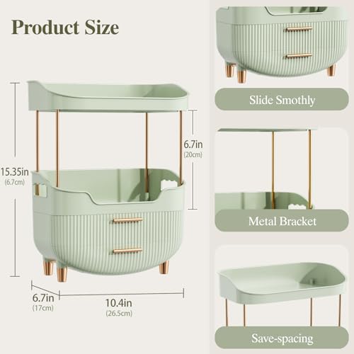 4-Tier Makeup Organizer with Handle - Elegant Skincare Storage