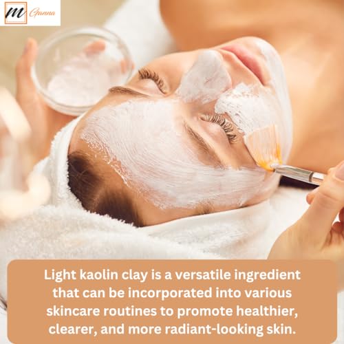 100% Natural Light Kaolin Clay Powder (1 Pound) for Facial Masks, Creams, Face Masks, and Soap Making 1 LBS / 454 GMS