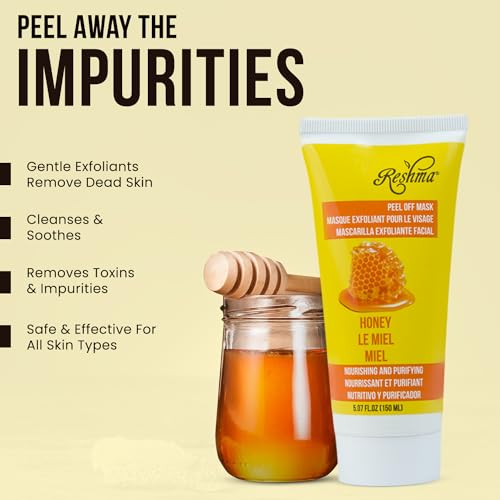 Reshma Beauty Honey Peel Off Mask | Removes Blackheads & Excess Oil | Pore Purifying and Cleasning | Cruelty Free | Peel Off Mask for All Skin Types (Pack of 6)