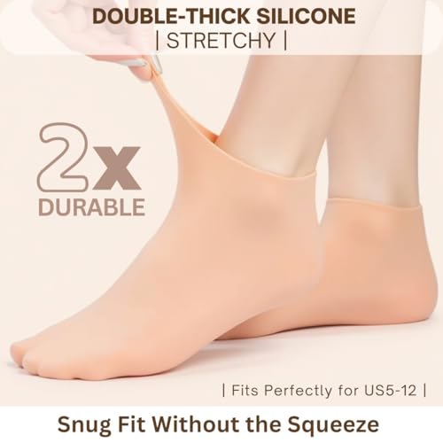 Silicone Moisturizing Socks for Cracked Heels - Reusable Spa Treatment US 5-12