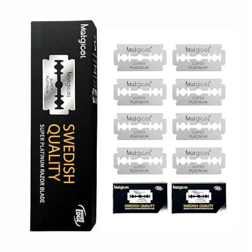 100Pcs, Double Edge Safety Razor Blades, Premium Platinum Stainless Steel Razor Blades with PTFE, Tungsten and Chromium Coated Edges for Smooth, and Comfortable Shaves