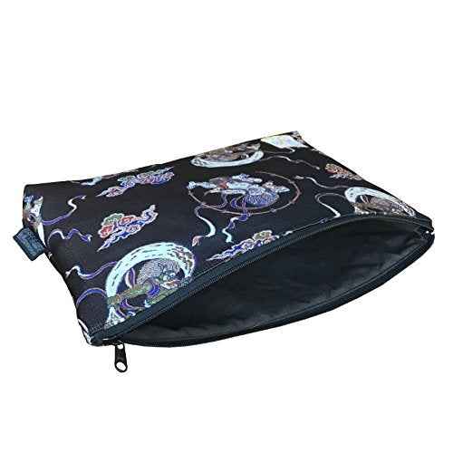 Brocade zipper pouch, lined with Nishijin brocade, size M.