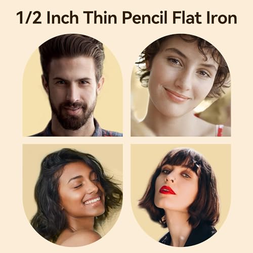 Small Flat Iron 1/2 inch for Edges, Pixie Cuts & Short Hair