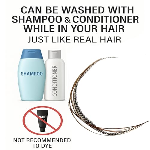 Feather Hair Extensions 6-Pack 4"-7" Ginger Beads