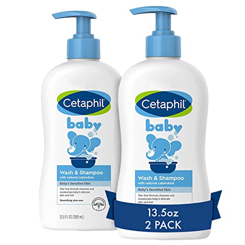 Cetaphil Baby Shampoo & Body Wash 2-in-1, Tear Free, 13.5oz 2-Pack