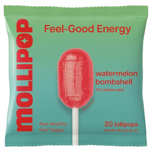 Mollipop Watermelon Lollipops with Yerba Mate & Collagen - 20 Pack