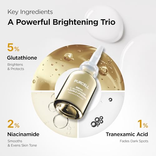 Glutathione 5% Face Serum with 1% Niacinamide & 1% Tranexamic Acid ? Flexible Liposome Tone up Serum for Anti pigmentation & Hydration (1.01 fl oz / 30 ml)