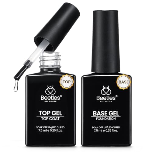 Beetles 2Pcs No Wipe Gel Top Coat and Base Coat Set - High Gloss Clear