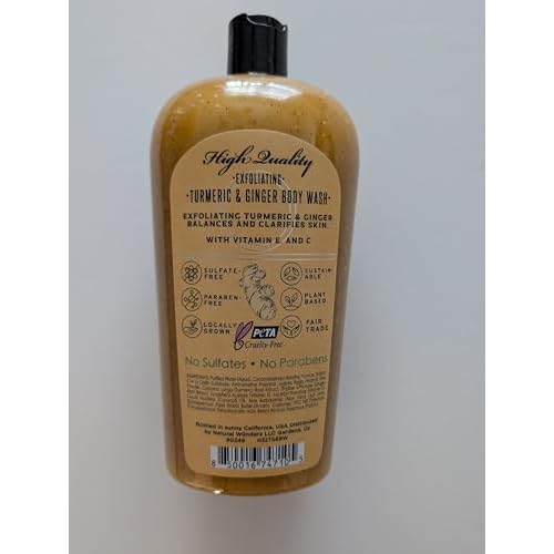 All Natural Apothecary Exfoliating Body Wash (Tumeric & Ginger with Vitamin E & C)