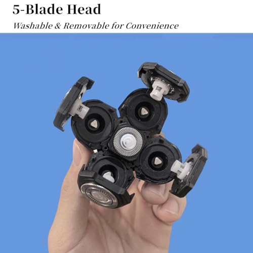 Head Shaver Replacement Blade Compatible with Grooming Bald Head Shaver,5 Blades Shavers Replacemen Heads for Bald Men Freedom Shaving,Electric Razor Blades Heads Compatible with Flex Series Shaving