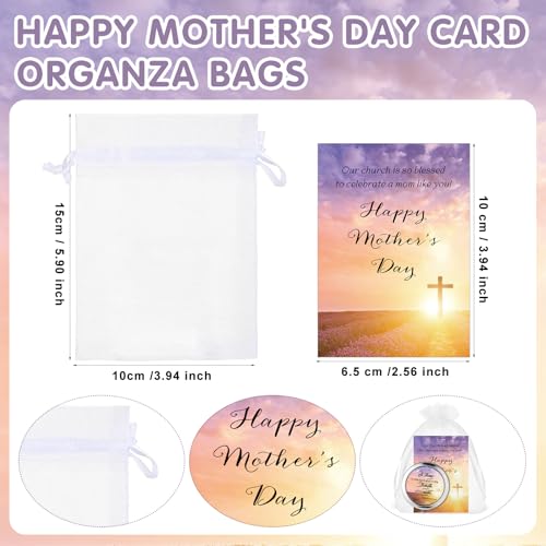 18 Sets Mother's Day Church Gifts Bulk Christian Compact Makeup Mirror Bible Verse Round Pocket Mirror with Gift Cards Organza Bags for Women (18 Style)