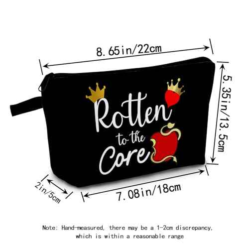 Descendants Makeup Cosmetic Bag Descendants Fans Gift Rotten to the Core Zipper Pouch Descendants Fans Gift Rotten To The Core Storage Toiletry Bag Evil Queen Fans Villain Lover Gift