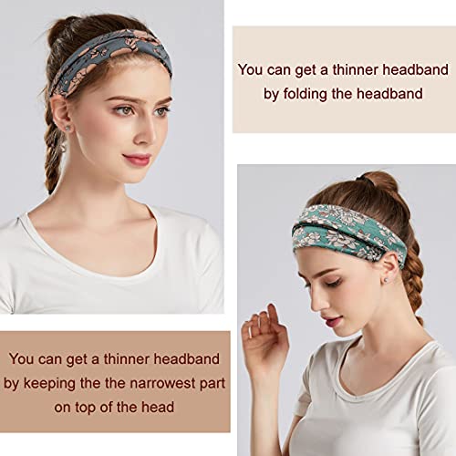 YONUF Boho Wide Headbands for Women (6 Pack)