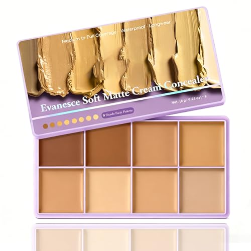 Dulele 8-Color Cream Concealer Palette - Full Coverage