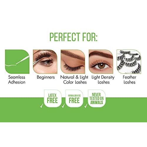 DUO Brush-On Clear Lash Glue ?Waterproof Strip Lash Adhesive with Vitamins A, C & E, Long Lasting Eyelash Glue, 0.18 oz, 2 Pack