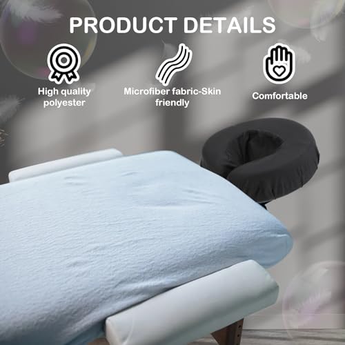 Microfiber Massage Table Face Cradle Covers - 12 Pack Reusable Headrest Covers