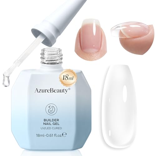 Clear Builder Gel for Nails 18ml - 7-in-1 Nail Strengthener & Extension - AzureBeauty - Clear / 0.61 Fl Oz (Pack of 1)