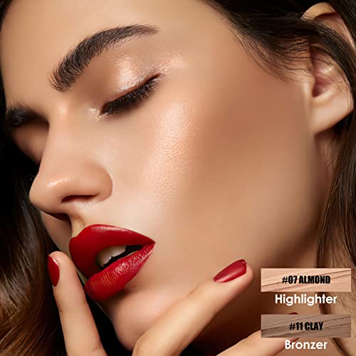 FOCALLURE Contour Stick Kit – Bronzer & Highlighter Pen, Medium