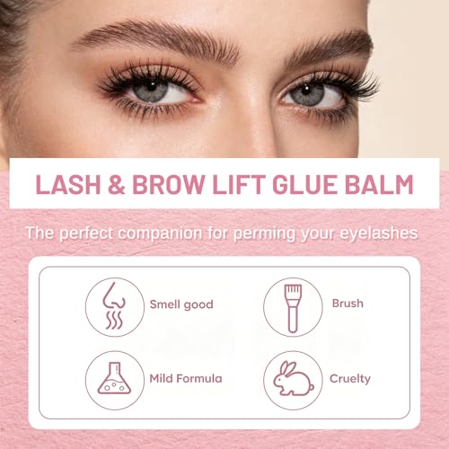 Pink Lash Lift Glue Balm 12g - Strong Adhesive for Eyelash & Eyebrow Perming
