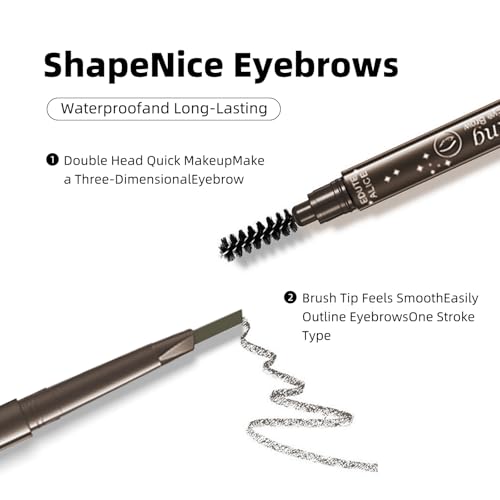 12 Pack Eyebrow Pencils 2-in-1 Retractable Waterproof