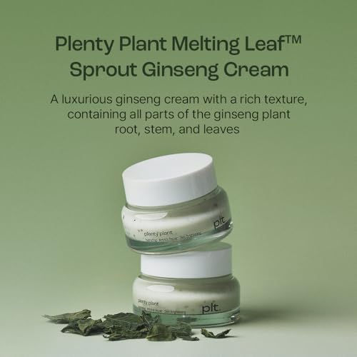 Melting Leaf Sprout Ginseng Cream, Daily Face Cream for Soft Skin, Ginseng root water 55.4%, Korean Skin Care 1.76 fl oz(50g)