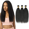 #1B Yaki Straight Human Hair Bundles 22" 3-Pack