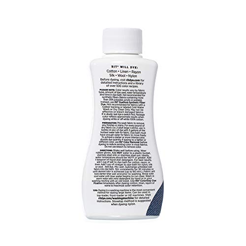Craft County Liquid Fabric Dye - 8 oz Black - Easy to Use, Includes Gloves