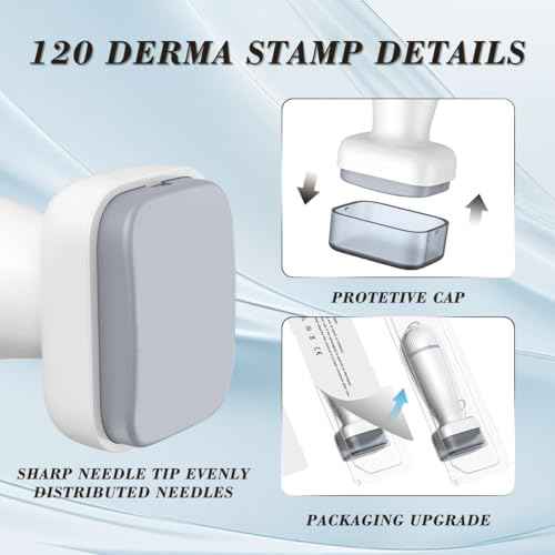 120 Titanium Derma Stamp,Microneedle Stamp 0.25 mm, Microneedling Roller for Men and Women Home Use