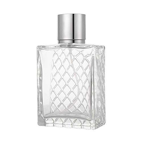 Enslz 100ml Refillable Clear Glass Perfume Spray Bottle with Fine Mist Atomizer